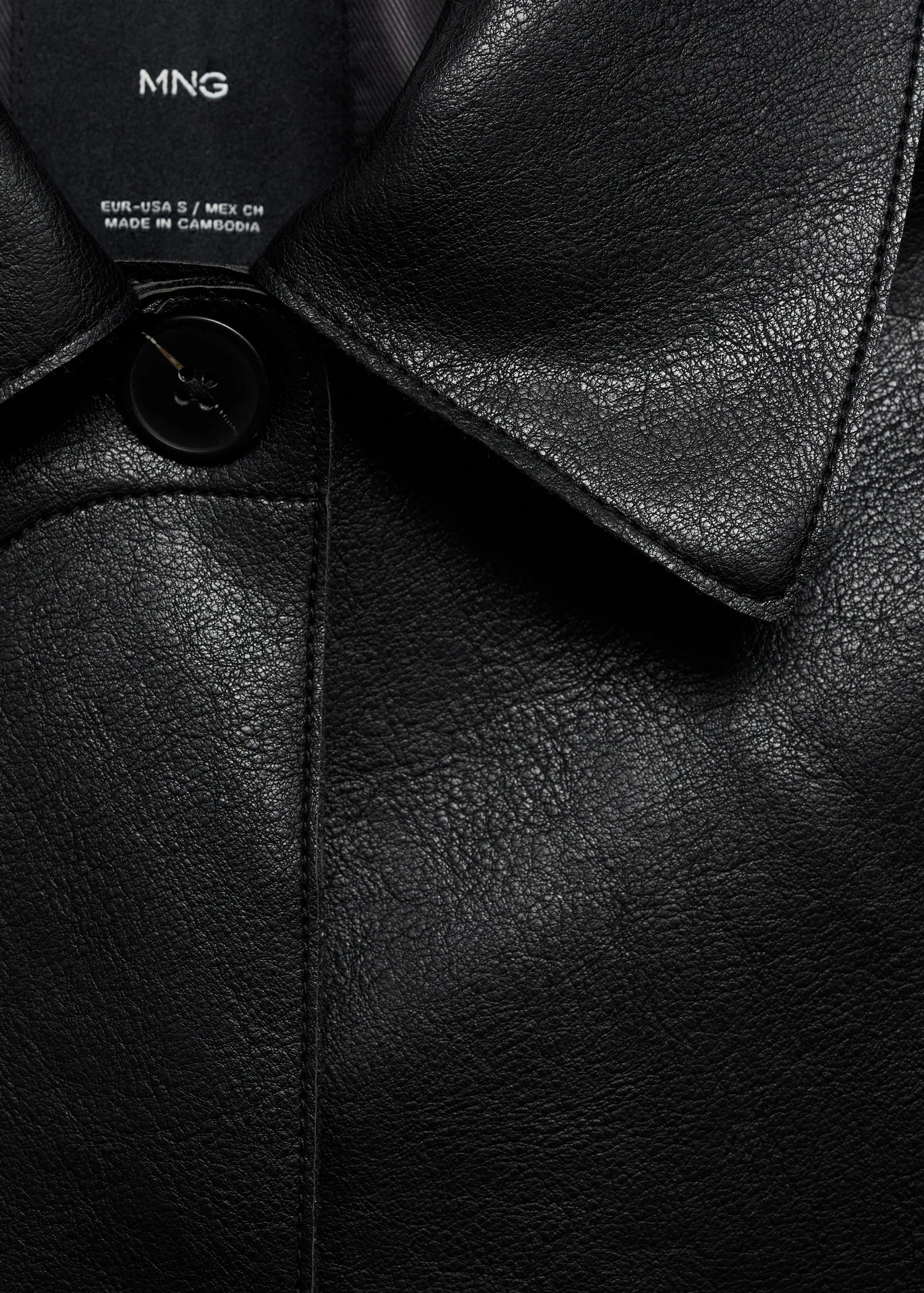 Leather-effect jacket with pockets - Women | MANGO United Kingdom | MANGO (UK)