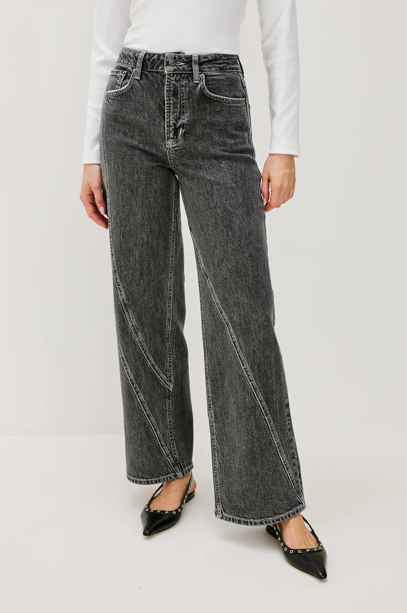 GETTY TWIST SEAM WIDE LEG - WASHED CHARCOAL | Rails