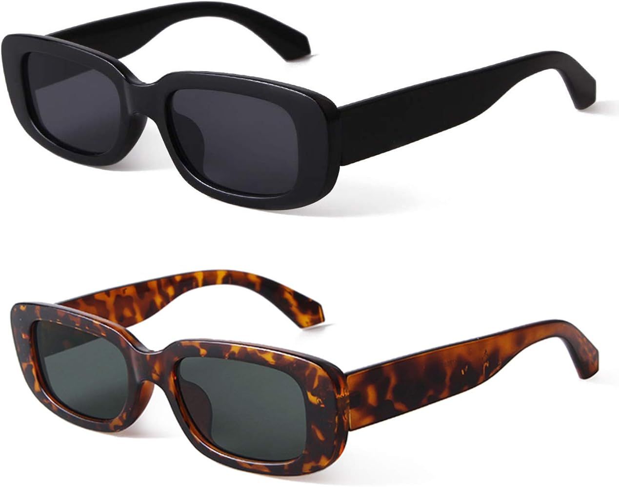 BUTABY Rectangle Sunglasses for Women Retro Driving Glasses 90’s Vintage Fashion Narrow Square ... | Amazon (US)