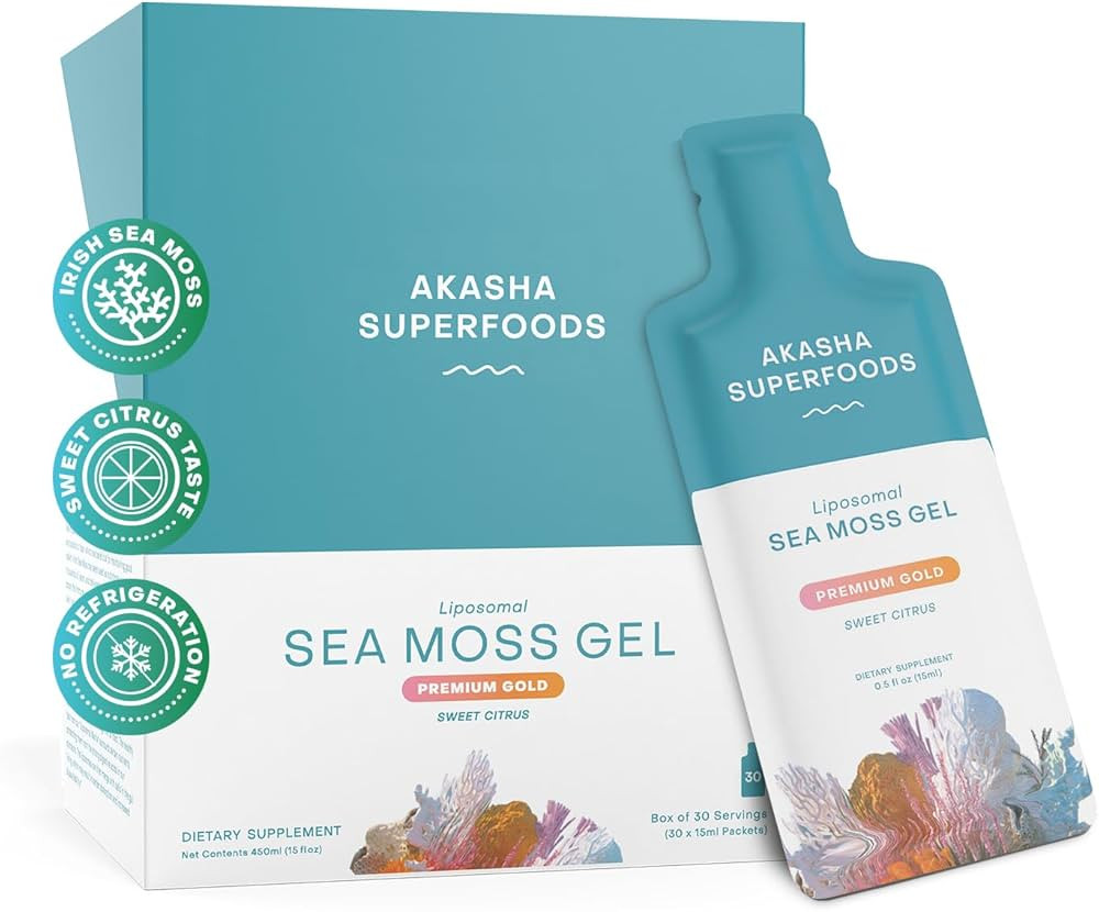 Organic Irish Sea Moss Gel - 30x15ml Sachets I Liposomal Seamoss, On-The-Go Raw Vitamins for Dige... | Amazon (US)