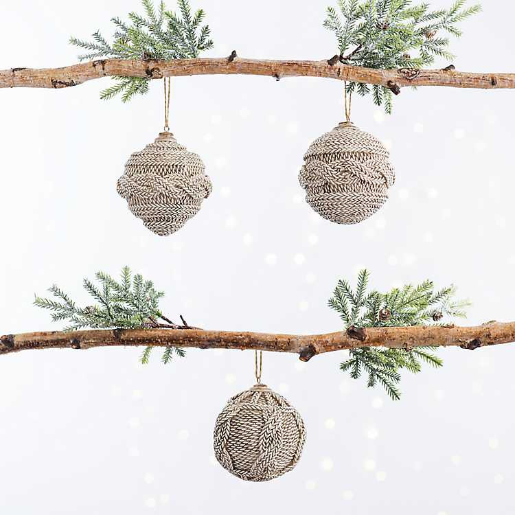 Beige Woven Ornaments, Set of 3 | Kirkland's Home