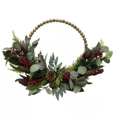 Bee & Willow™ 22-Inch Artificial Hoop Christmas Wreath in Green | Bed Bath & Beyond | Bed Bath & Beyond