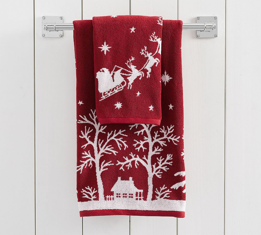 Sleigh Bell Reversible Jacquard Towel | Pottery Barn (US)