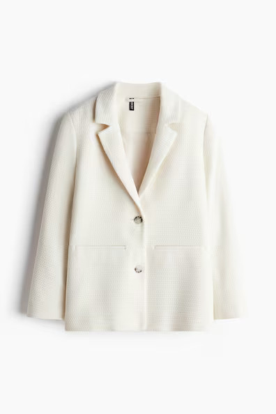 H & M - Textured-Weave Blazer - Beige | H&M (US + CA)
