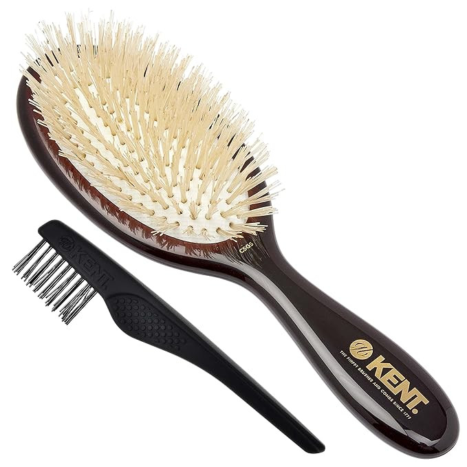 Kent CSGS Classic Shine Small Oval Cushion Straightening Brush and Hair Detangler Natural White B... | Amazon (US)