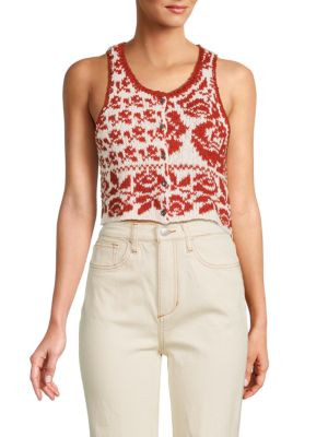 Rosie Button Front Knit Crop Top | Saks Fifth Avenue OFF 5TH