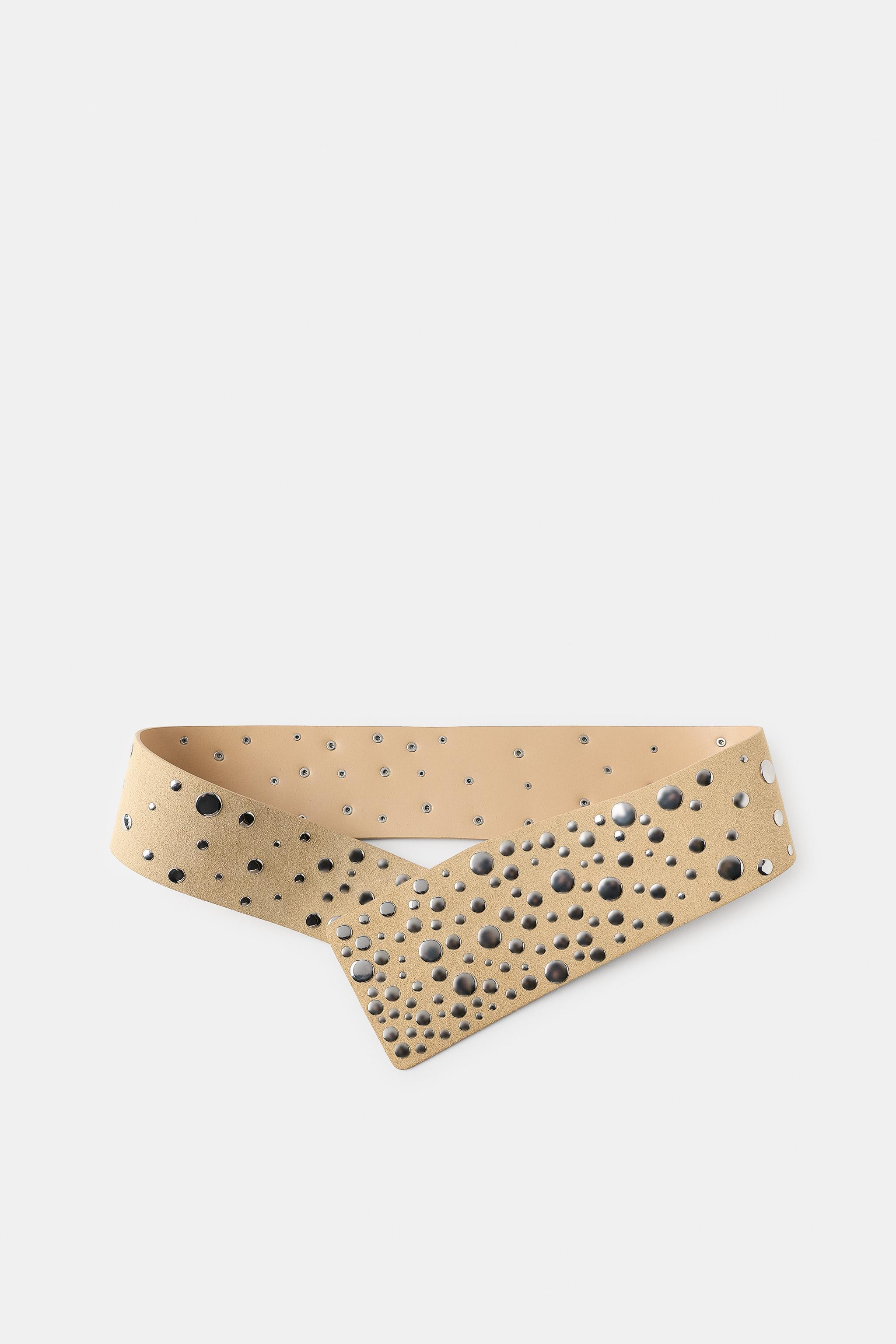 100% LEATHER WAIST BELT WITH STUDS | Zara US