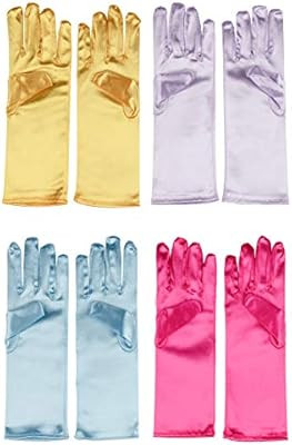 Juvale Princess Gloves for Little Girls Dress Up (4 Pairs) | Amazon (US)