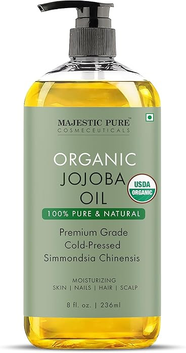Majestic Pure USDA Organic Jojoba Oil 8oz - 100% Pure Cold Pressed & Hexane Free Natural Body Oil... | Amazon (US)