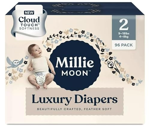 Millie Moon Luxury Diapers - (Size - 2 and Count - 96) | Amazon (US)