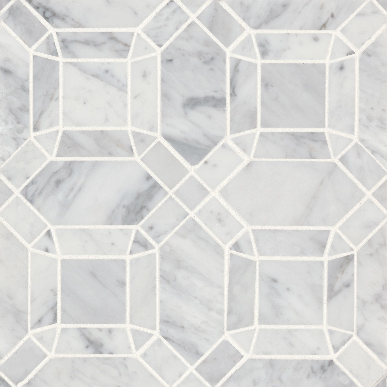 Monet Honed Marble Mosaic 1 Tile in White Carrara | Bedrosians Tile and Stone