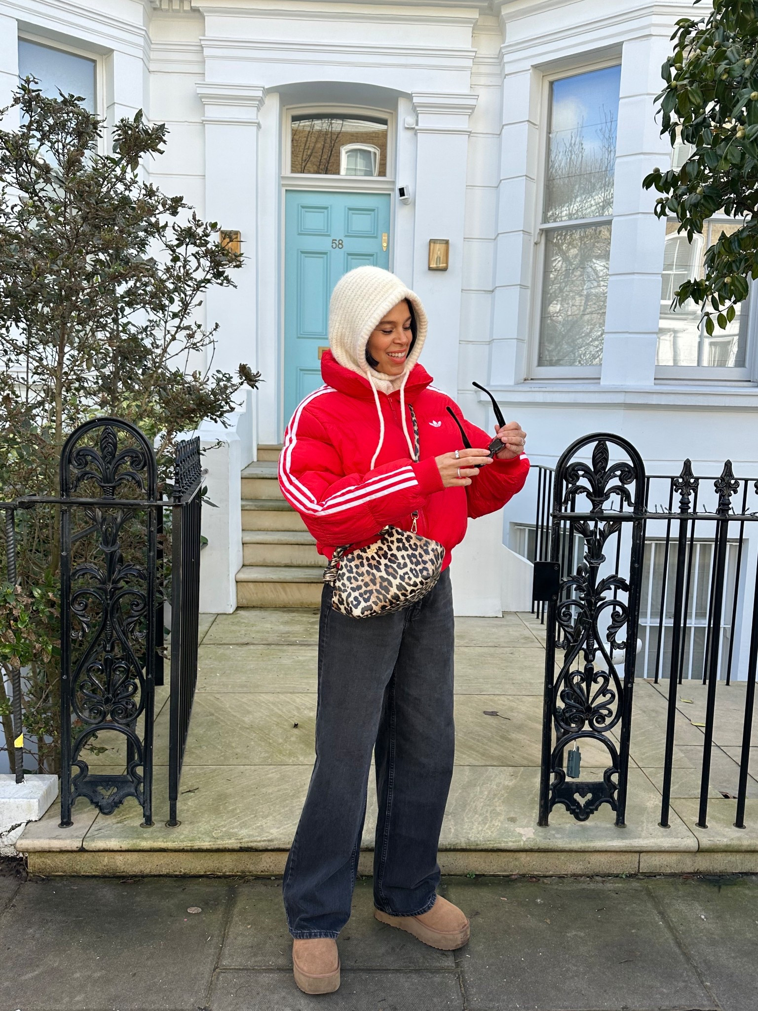 Red crop adidas jacket ❤️