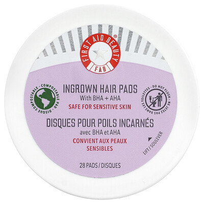 First Aid Beauty, Ingrown Hair Pads With BHA + AHA, 28 Pads | iHerb