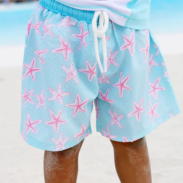 Starfish Print Swim Trunks | Classic Whimsy