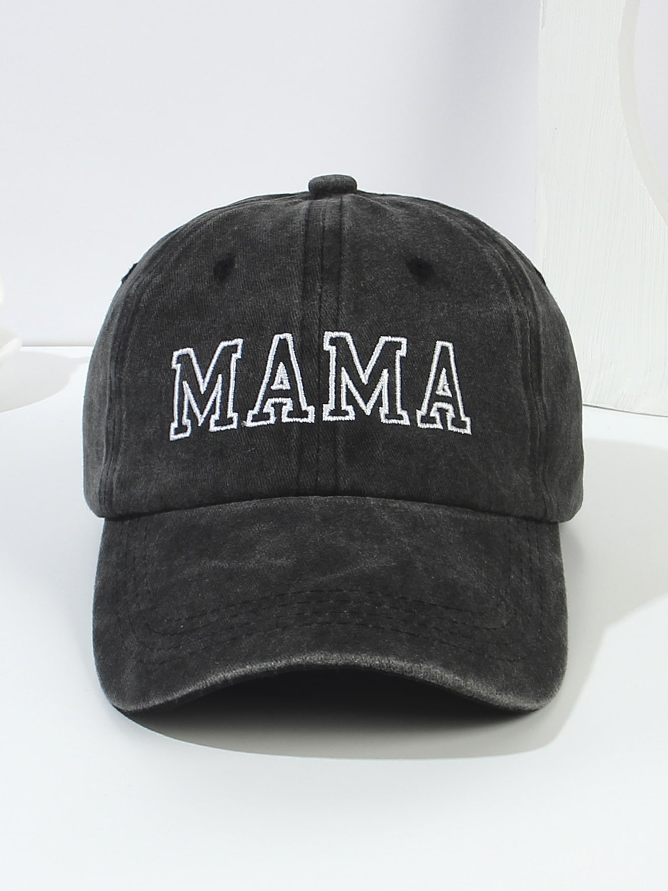 1pc Women's Mama Letter Embroidery Denim Washed Baseball Cap With Breathable Eyelets For Sun Prot... | SHEIN
