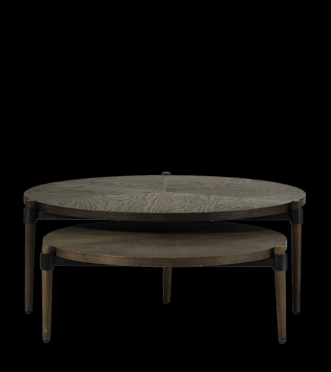 Set of Two Garasu Nested Coffee Tables - Aged Bark | OKA US