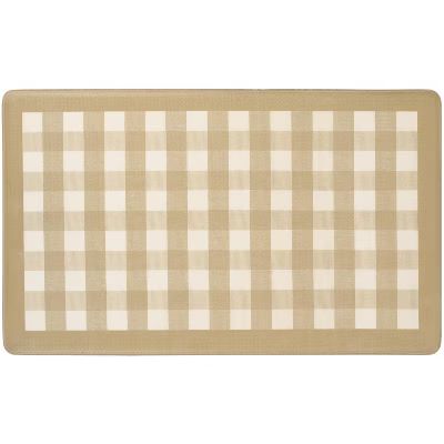 1'6"x2'6" Rectangle PVC (Polyvinyl Chloride) Floor Mat Beige,White - GoodGram | Target