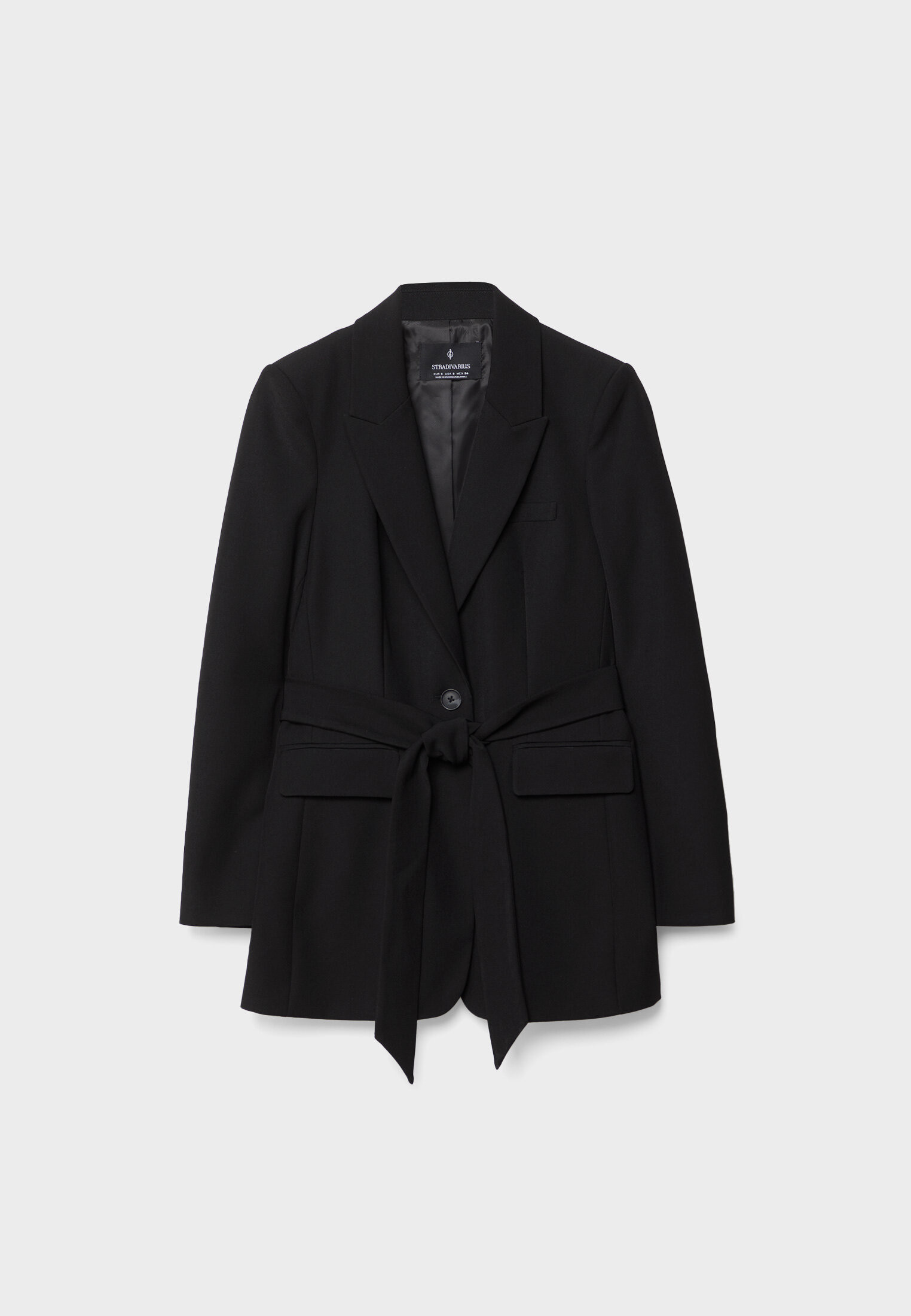 Veste longue ceinture - Blazers femme | Stradivarius France | Stradivarius (FR)
