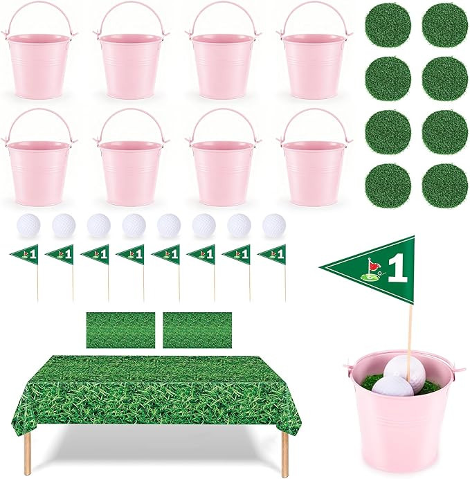 8 Sets Golf Party Centerpieces for Table 34 Pcs Golf Decorations with 8 Iron Buckets, 8 Golf Ball... | Amazon (US)