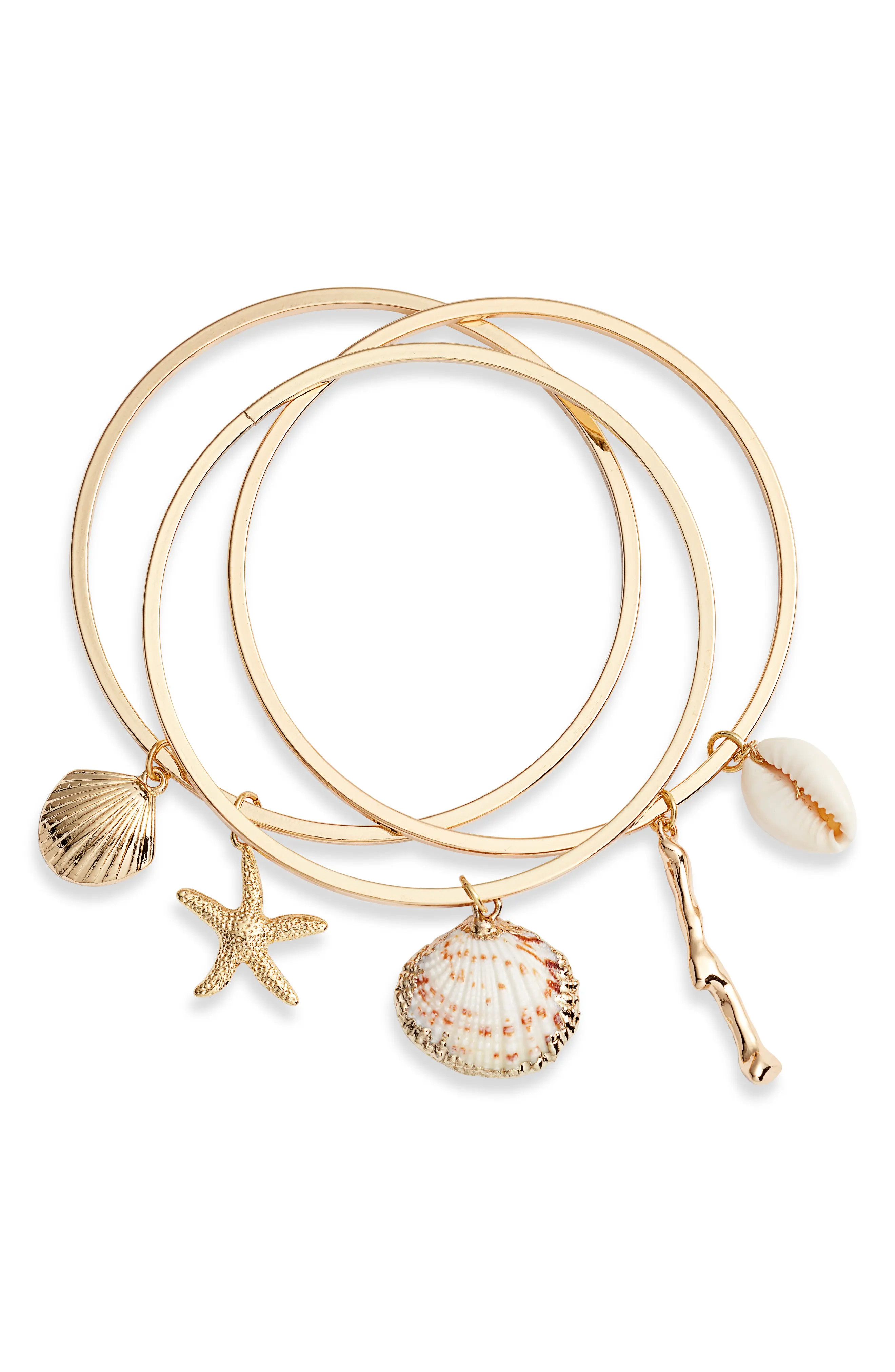 Women's Ettika Set Of 3 Shell Bangles | Nordstrom