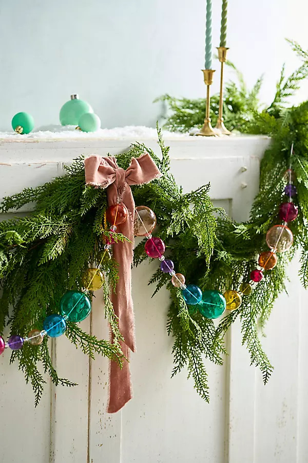 Transparent Glass Bauble Garland | Terrain