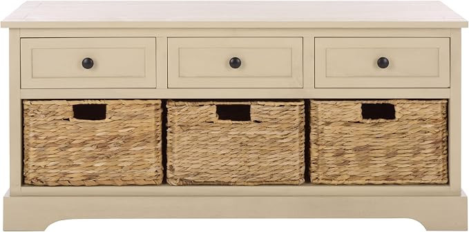 SAFAVIEH Home Collection – Damien Sand 6-Drawer Storage Bench, Mixed-Material Cottage Design, F... | Amazon (US)