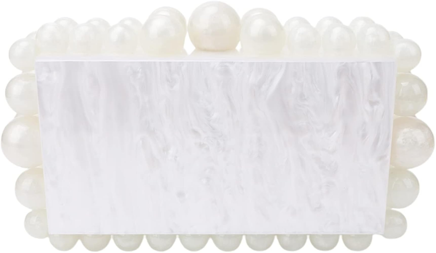 Fecialy Acrylic Clutch Purse for Women Marble Handbags Pearl Evening Clutch Bag Beads Square Cros... | Amazon (US)