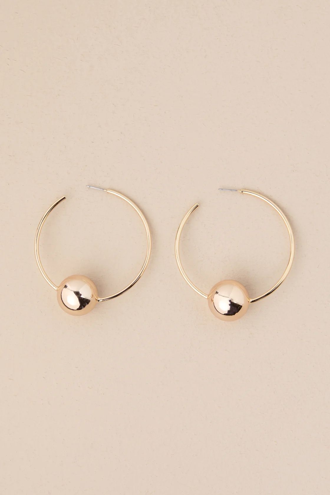 Ultimate Stunner 14KT Gold Ball Hoop Earrings | Lulus
