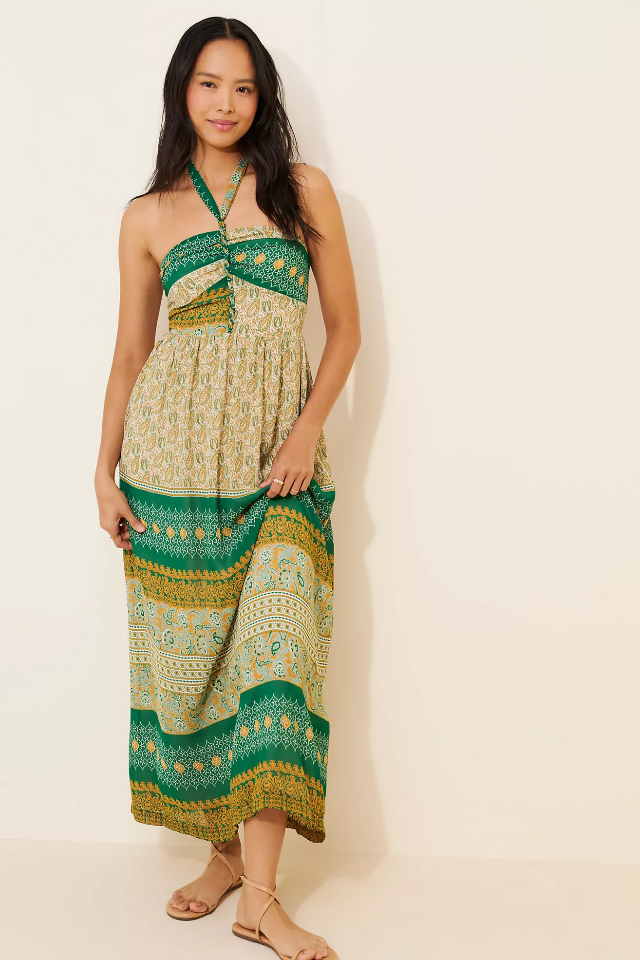Tiny Twist Halter Maxi Dress | Anthropologie (US)