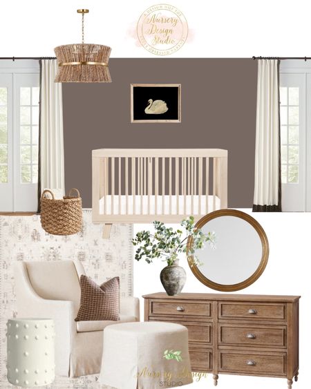 Gorgeous nursery inspiration, brown decor, cream rug, baby crib, dresser changing table 

#LTKbaby #LTKsalealert #LTKhome