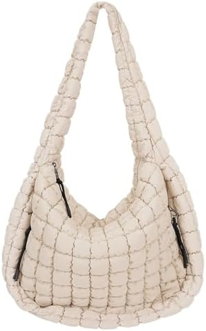 Juoxeepy Quilted Tote Bag Large Carryall Puffer Shoulder Bag Lightweight Padding Hobo Bag | Amazon (US)