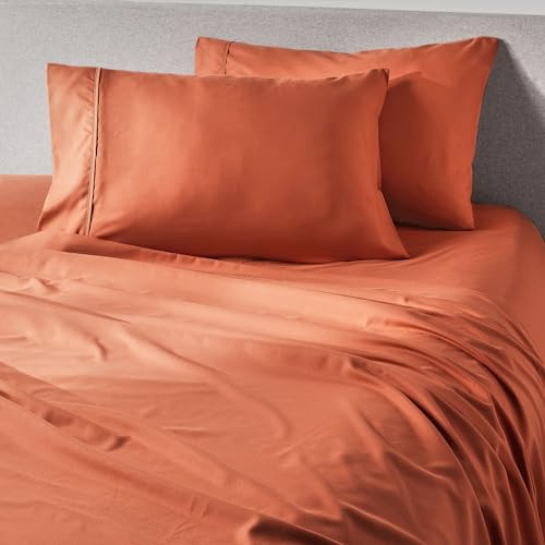 PeachSkinSheets Pumpkin Spice Sheet Set - 1500tc Level of Softness - Extra Soft Cooling Sheets for Hot Sleepers and Night Sweats - Twin Size | Amazon (US)