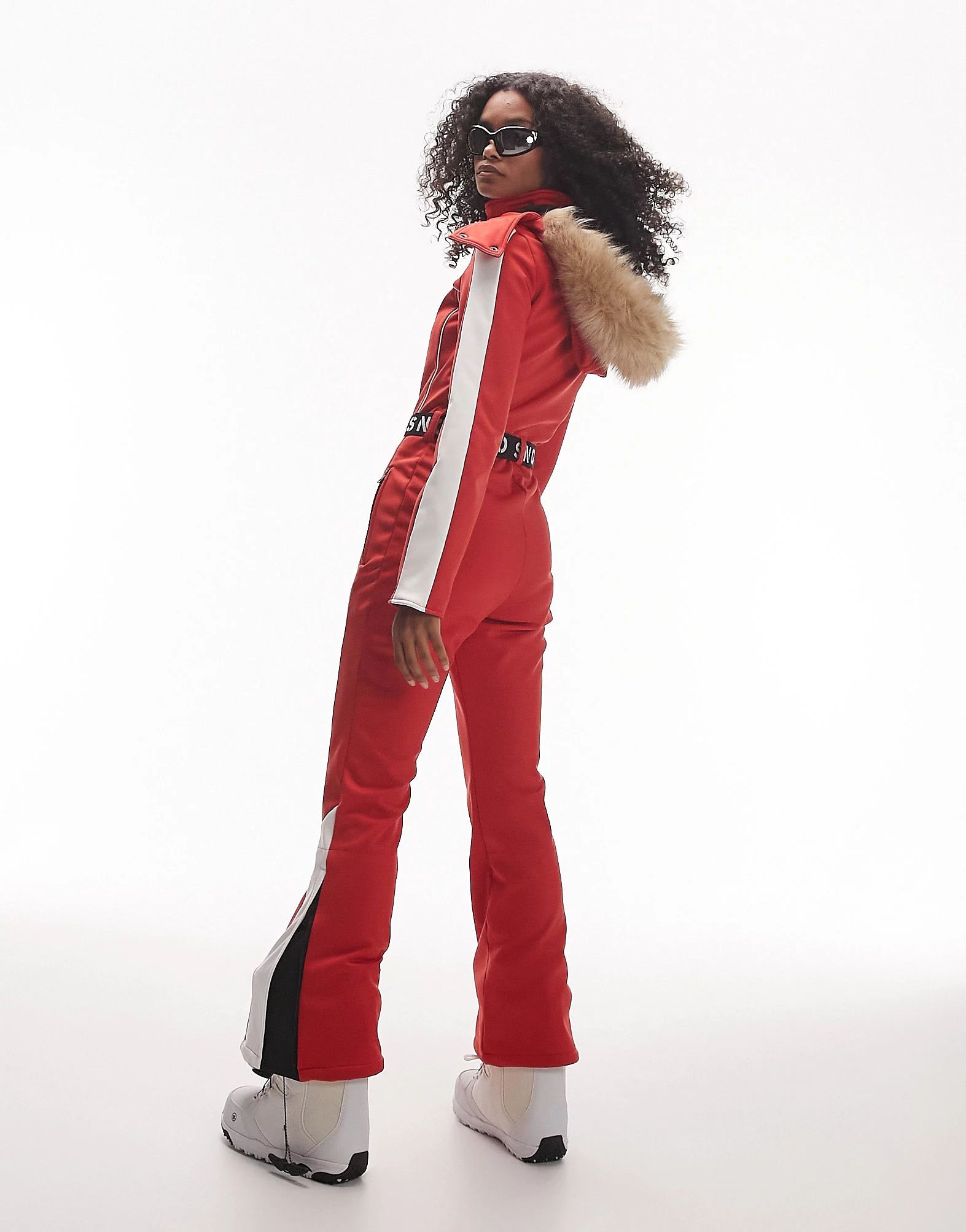 Topshop Sno ski suit with skinny flares in red | ASOS (Global)