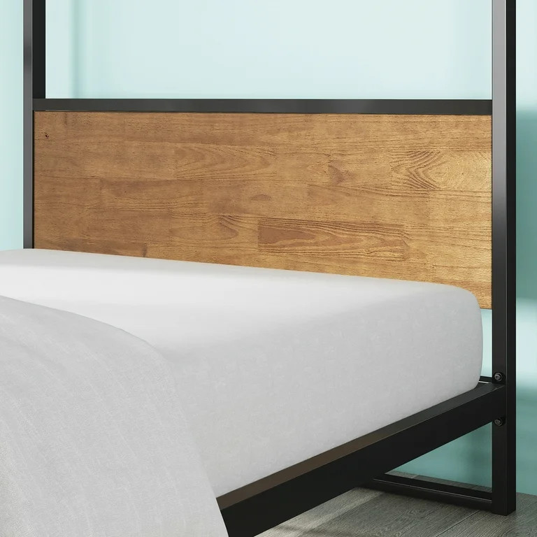 Zinus Suzanne 72" Metal and Wood Canopy Platform Bed, Queen | Walmart (US)