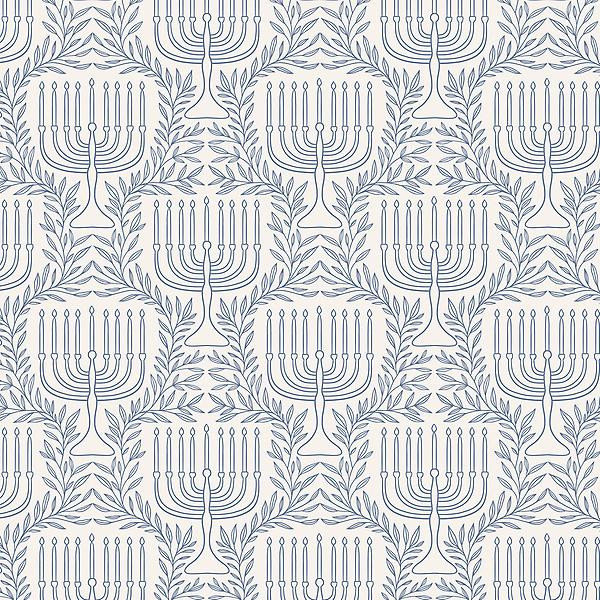 Lady Jayne Floral Menorah Wrapping Paper | The Container Store