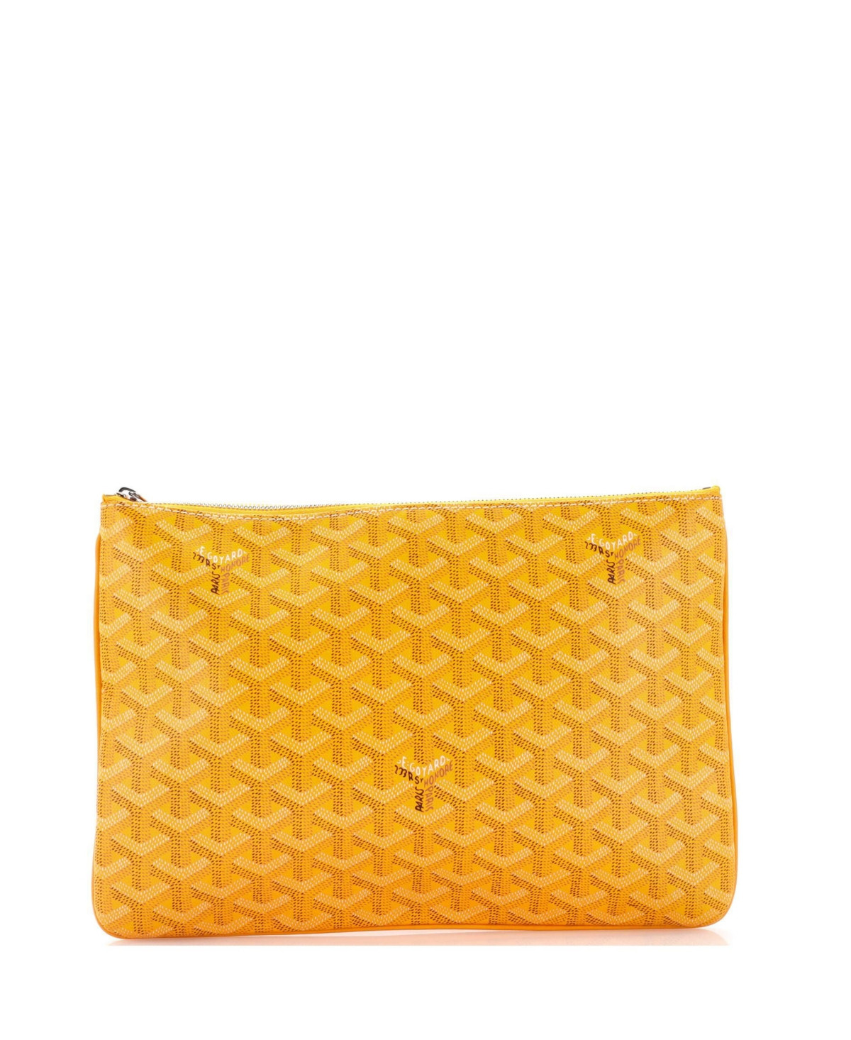 Pre-Owned Goyard Mm Senat Zip Pouch Coated Canvas - Yellow | Macy's