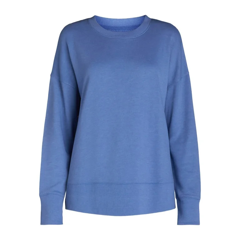 Time and Tru Women's Crewneck Sweatshirt with High-Low Hem, Sizes XS -4X | Walmart (US)