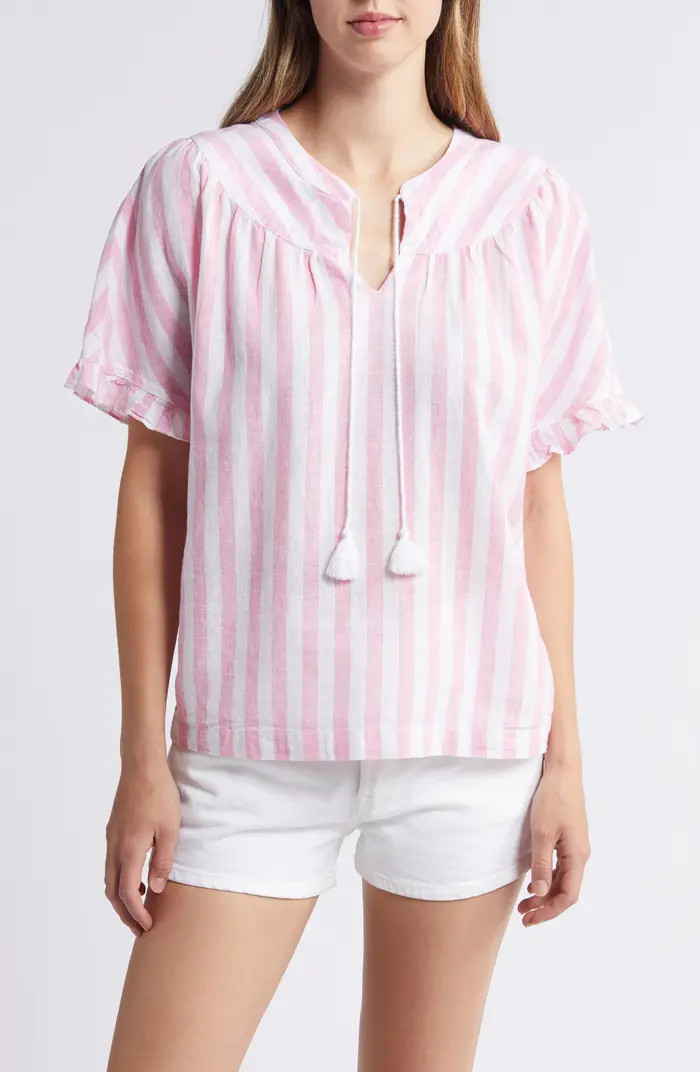 beachlunchlounge Leia Stripe Linen & Cotton Top | Nordstrom | Nordstrom