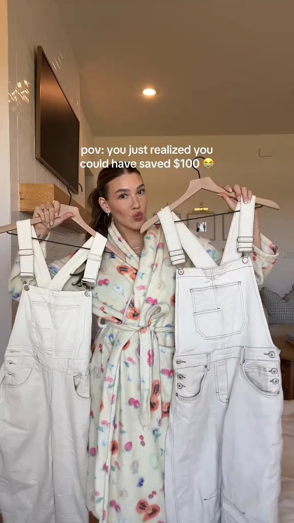 Look for Less! The perfect cream overalls for fall!  

 #LTKVideo #LTKFindsUnder100 #LTKStyleTip