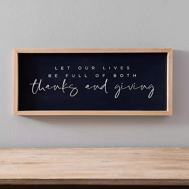 Navy Full of Thanks Wall Plaque | Kirkland's Home