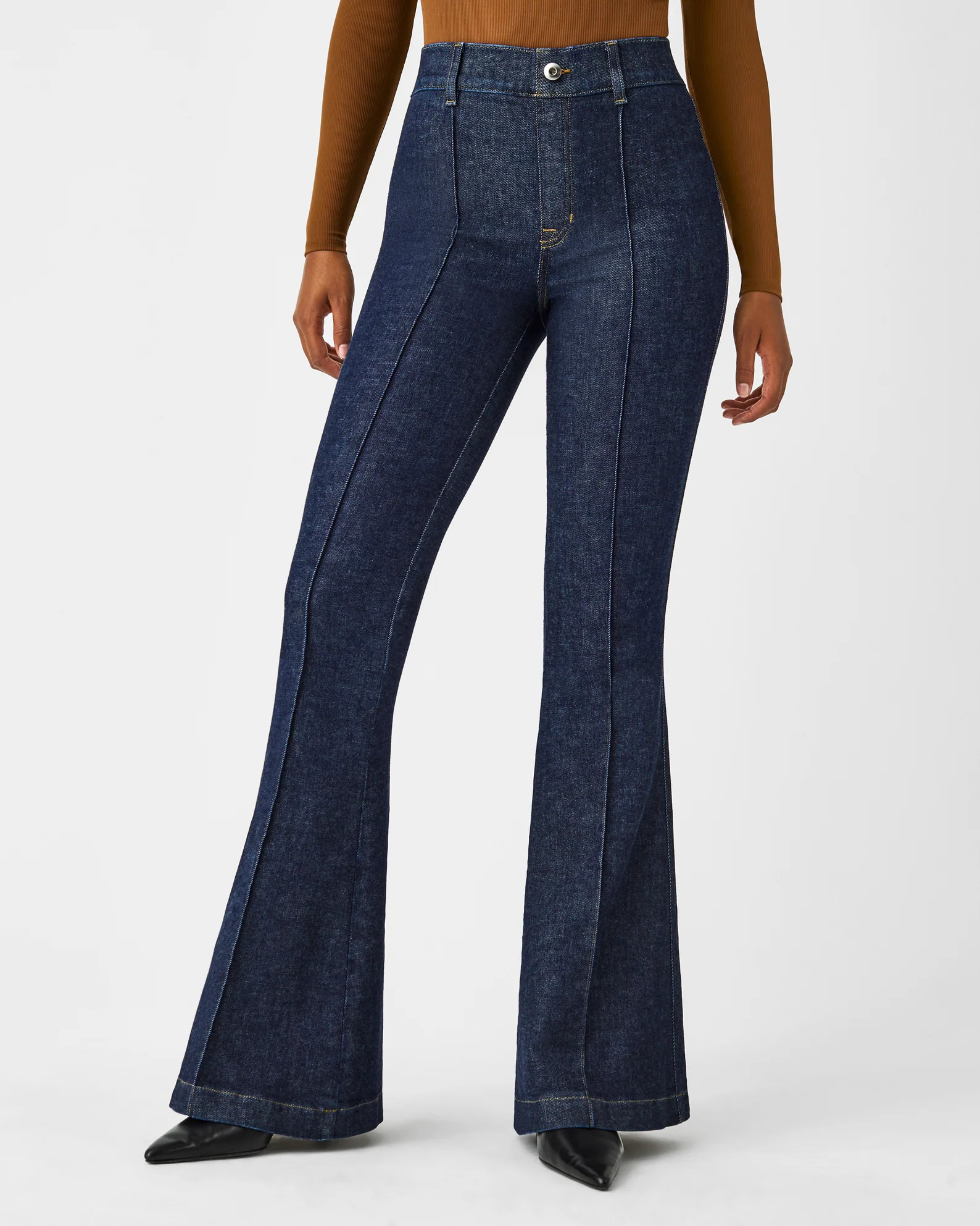Pintuck Flare Jeans | Spanx