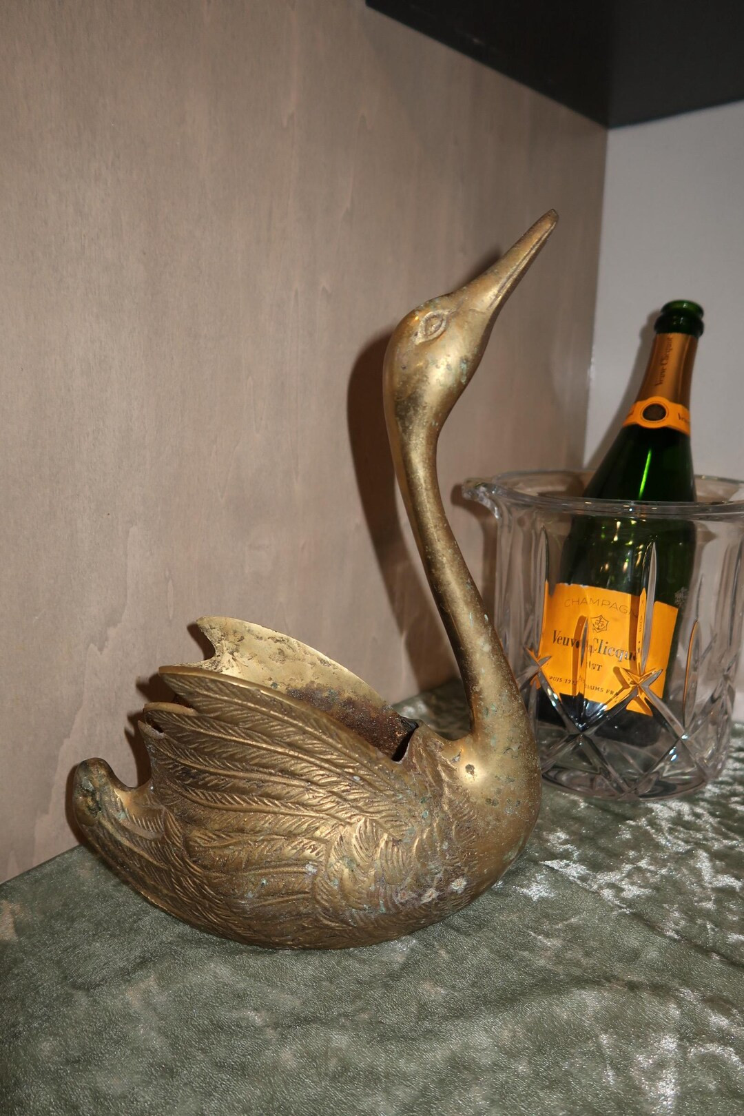 Large Brass Swan Planter Bowl, Brass Swan Planter, Made in Korea, Vintage Swan Decor, Brass Swan,... | Etsy (US)