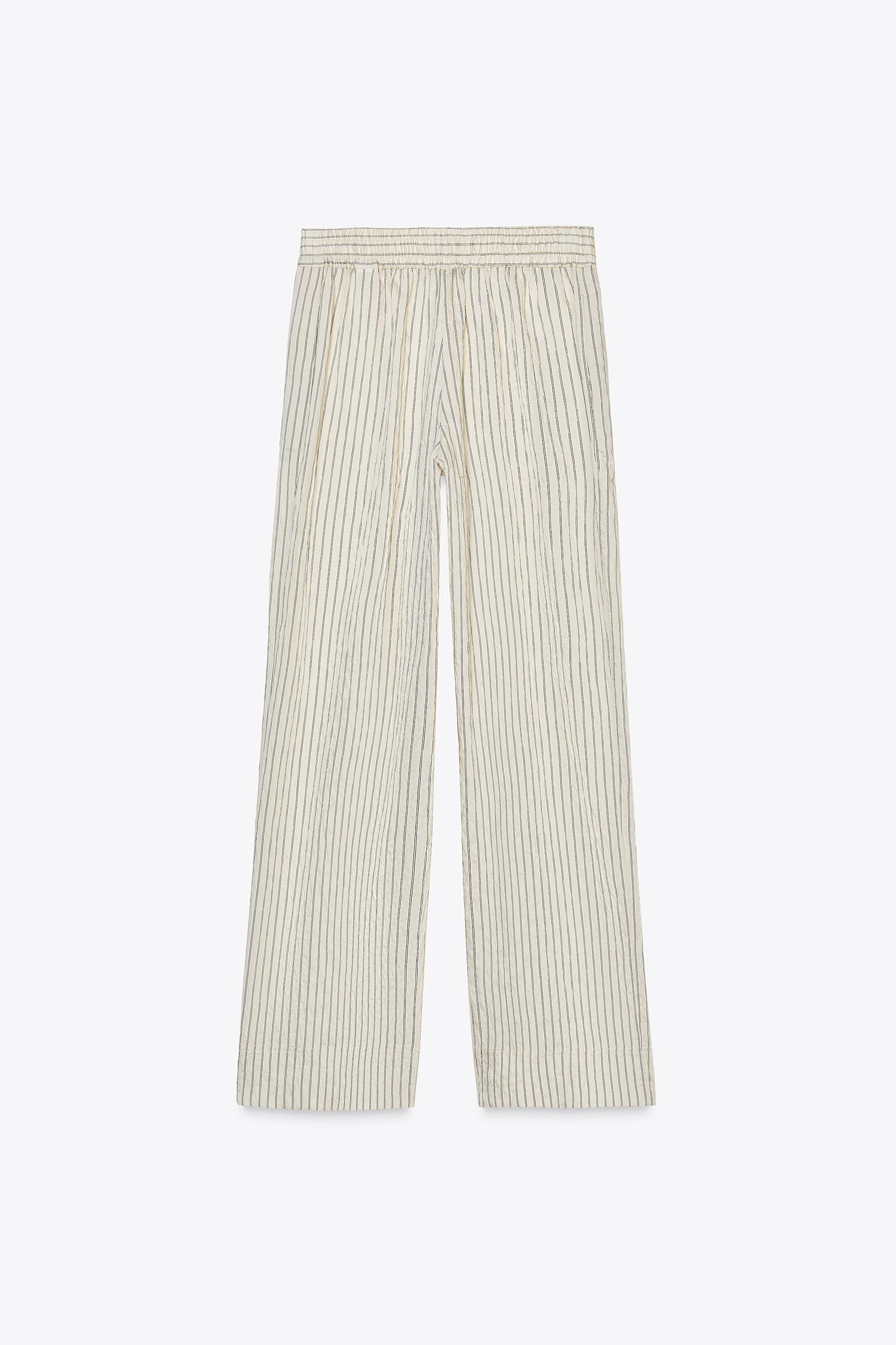 STRIPED PALAZZO TROUSERS | Zara UK