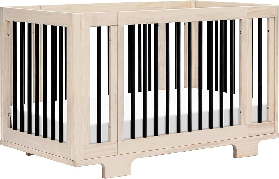 Babyletto Yuzu Convertible All-Stages Bassinet, Midi, Full-Size Crib in Washed Natural with Black... | Amazon (US)