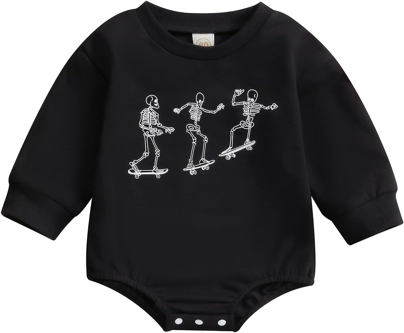 mlpeerw Baby Girls Boys Sweatshirts Rompers Halloween Clothes Skeleton Print Long Sleeve Toddler Fal | Amazon (US)