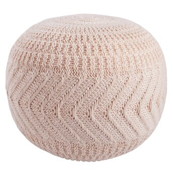 Jaipur Living Scandinavian Light Blush Polyester/Polyester Blend Round Ottoman | Lowe's