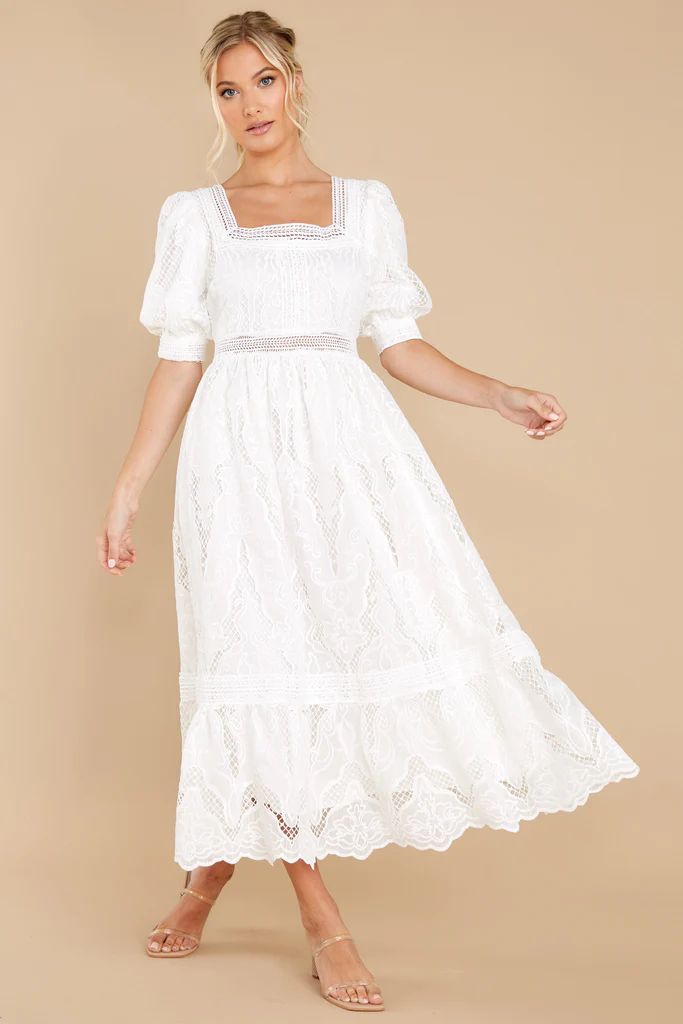 Making A Memory White Eyelet Maxi Dress | Red Dress 