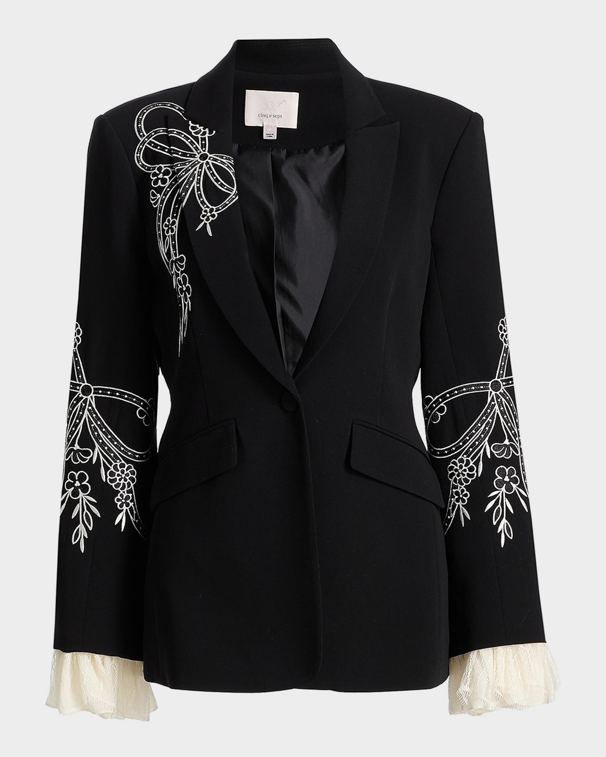 Cheyenne Embroidered Cascading Ribbon Blazer | Neiman Marcus