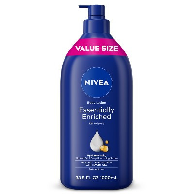 NIVEA Essentially Enriched Body Lotion for Dry Skin Scented - 33.8 fl oz: Moisturizing, Nourishing, Pump Bottle | Target