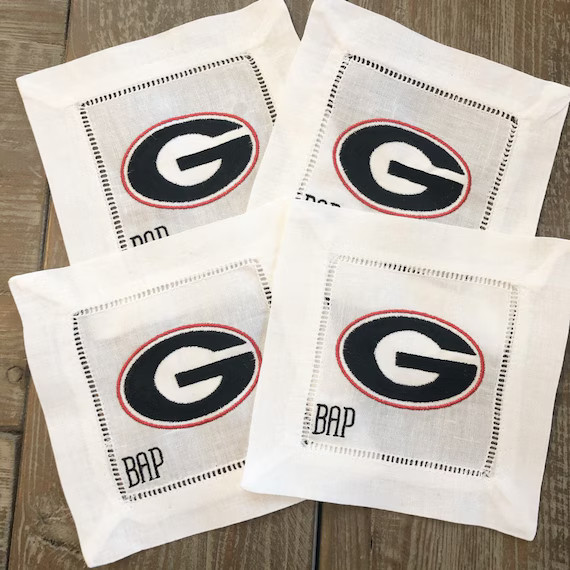 Monogrammed Collegiate Cocktail Napkin - Etsy | Etsy (US)